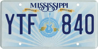 MS license plate YTF840