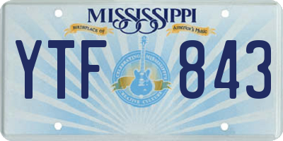 MS license plate YTF843