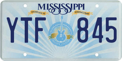 MS license plate YTF845