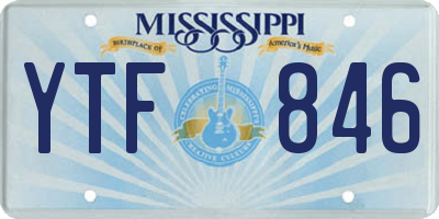 MS license plate YTF846