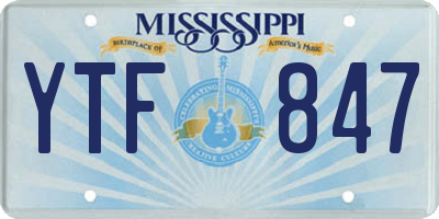 MS license plate YTF847