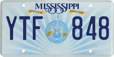 MS license plate YTF848