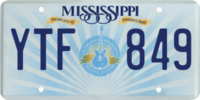 MS license plate YTF849