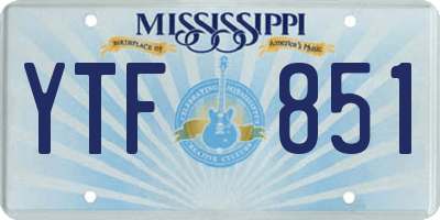 MS license plate YTF851