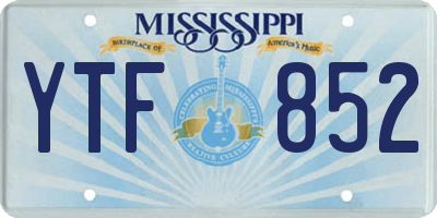 MS license plate YTF852