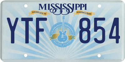 MS license plate YTF854