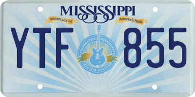 MS license plate YTF855