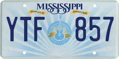 MS license plate YTF857