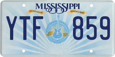 MS license plate YTF859