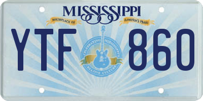 MS license plate YTF860