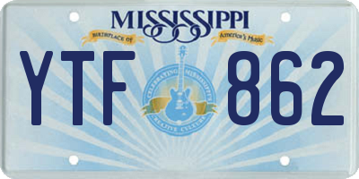 MS license plate YTF862