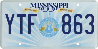 MS license plate YTF863