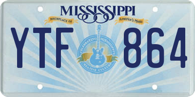 MS license plate YTF864