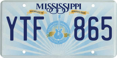 MS license plate YTF865