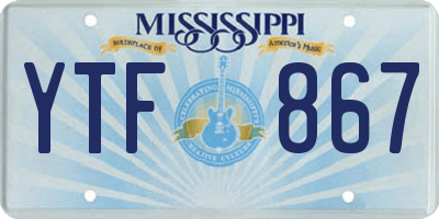 MS license plate YTF867