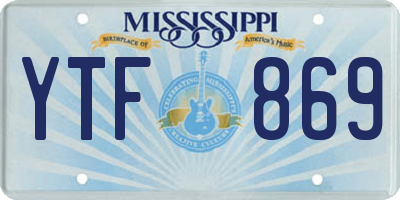 MS license plate YTF869