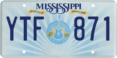 MS license plate YTF871
