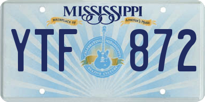 MS license plate YTF872
