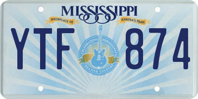 MS license plate YTF874