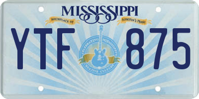 MS license plate YTF875