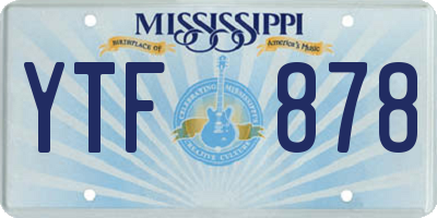 MS license plate YTF878