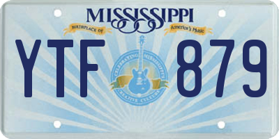 MS license plate YTF879
