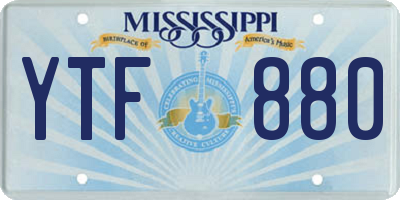 MS license plate YTF880
