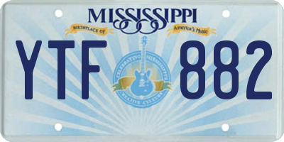 MS license plate YTF882