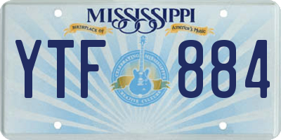 MS license plate YTF884