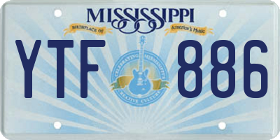 MS license plate YTF886