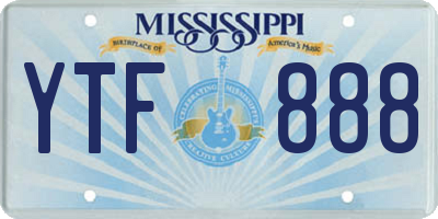 MS license plate YTF888
