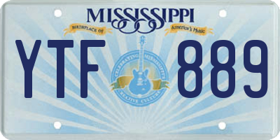 MS license plate YTF889