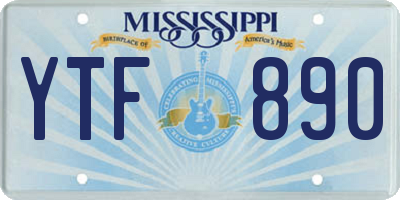 MS license plate YTF890
