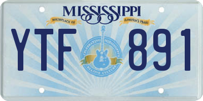 MS license plate YTF891