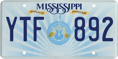 MS license plate YTF892