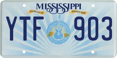MS license plate YTF903