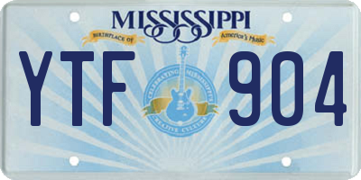 MS license plate YTF904