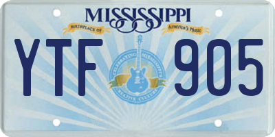 MS license plate YTF905
