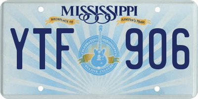 MS license plate YTF906