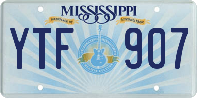 MS license plate YTF907
