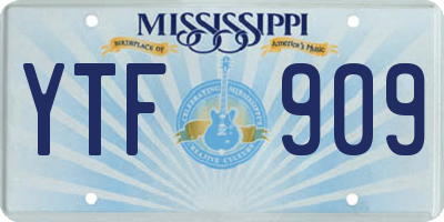 MS license plate YTF909