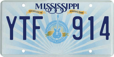 MS license plate YTF914