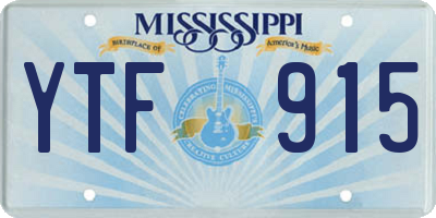 MS license plate YTF915