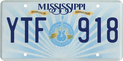 MS license plate YTF918