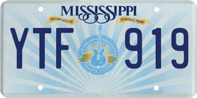 MS license plate YTF919