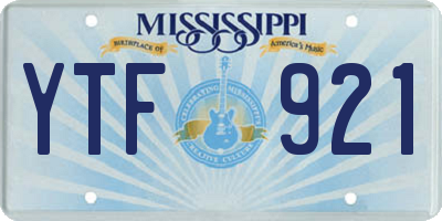 MS license plate YTF921