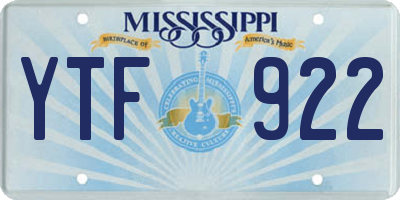 MS license plate YTF922