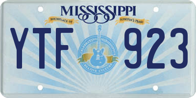 MS license plate YTF923