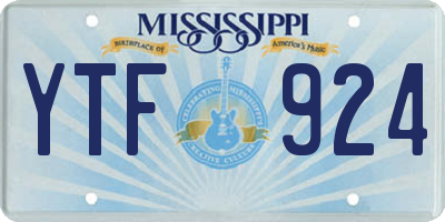MS license plate YTF924