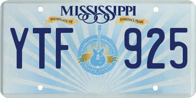 MS license plate YTF925